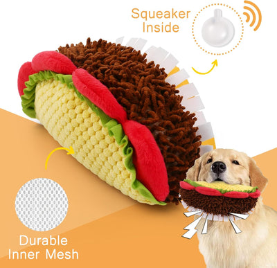 Plush Dog Toys Set, 3 Pack, Crinkle Squeaky Dog Toys, Food Shaped Pet Toy for Small Medium Large Dogs, Stuffed Puppy Chew Toy