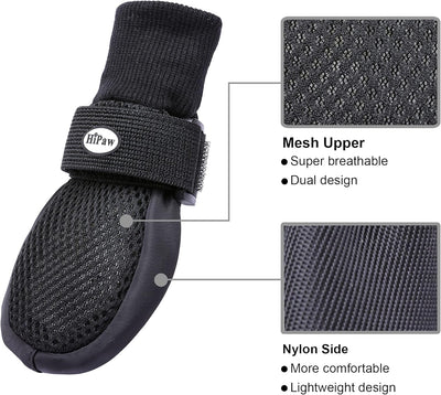 Dog Shoes for Summer Hot Pavement,Breathable Dog Boots for Medium Large Dogs,Comfortable Paw Protectors with Nonslip Rubber Sole,Durable Dog Booties for Hiking
