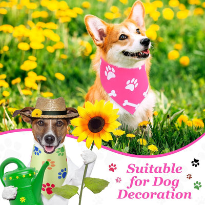 Abbylike 50 Pieces Paw Print Dog Bandanas Bulk Dog Bandanas for Pets Triangle Kerchief Bibs for Pet Cats Party Costume Accessories (31.5 x 21.7 x 21.7 Inches)