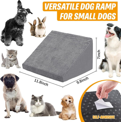 30D Foam Dog Ramp for Stairs for Small Dogs Cats, Pet Steps Stairs for Staircase Stairs with Anti-Slip Bottom and Self-Sticky Pads to Fix Suitable for Dogs Cats Grey(6Pack Grey)