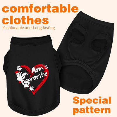 Discover Cozy Sleeveless Canine Wear: Soft, Lightweight, and Breathable Cotton Dog Shirt Featuring Heart and Paw Graphics. Vest Tank Top is Ideal for Small, Medium, and Large Breeds Black XXL
