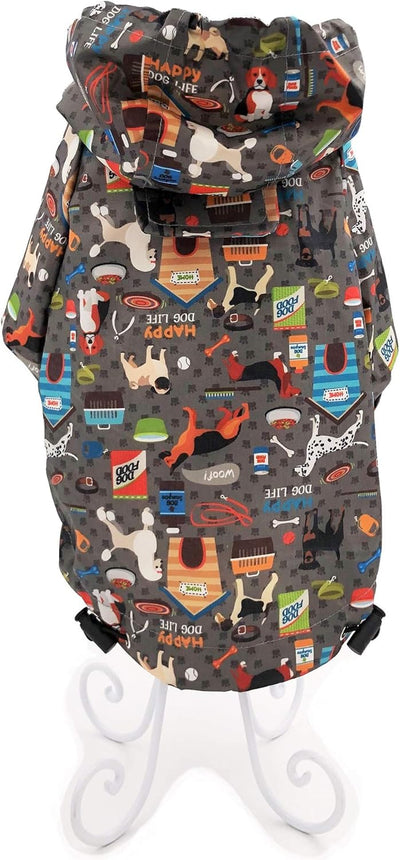 for Small Pet Cat Dog Raincoat Hoodie Coat Waterproof Rain Jacket Rainwear (XXS: Length - 8", Grey)