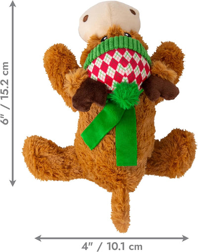 KONG Holiday Cozie Reindeer Dog Toy – Soft Plush Christmas Cuddle Toy with Extra Layer for Added Strength, Gentle Chewing & Indoor Play