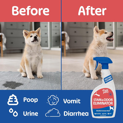 Enzymatic Pet Stain & Odor Eliminator Spray 32oz - Dog Urine Destroyer & Dog Pee Neutralizer for Carpets, Furniture, and Hard Floors - Non-Toxic Multi-Surface Enzyme Cleaner for Home & Kennels