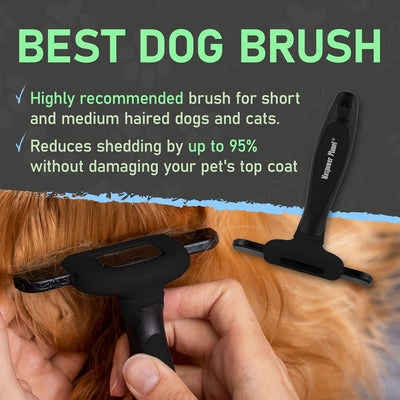 Maxpower Planet Pet Grooming Deshedding Dog - Cat Comb - Deshedding Tool - Brush for Shedding Short - Medium Pet Hair - Reduces Shedding - Black