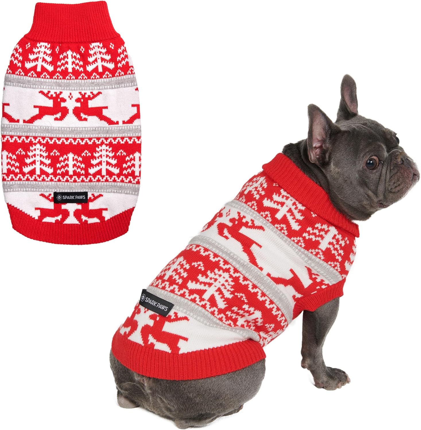 Spark Paws Christmas Dog Sweater – Ultra Soft Holiday Knit Sweater for Small, Medium & Large Dogs, Cute Pet Sweater for French Bulldogs & Big Dogs, Easy Potty V Cut Design Jacket - (Polar Bear, 3XL)