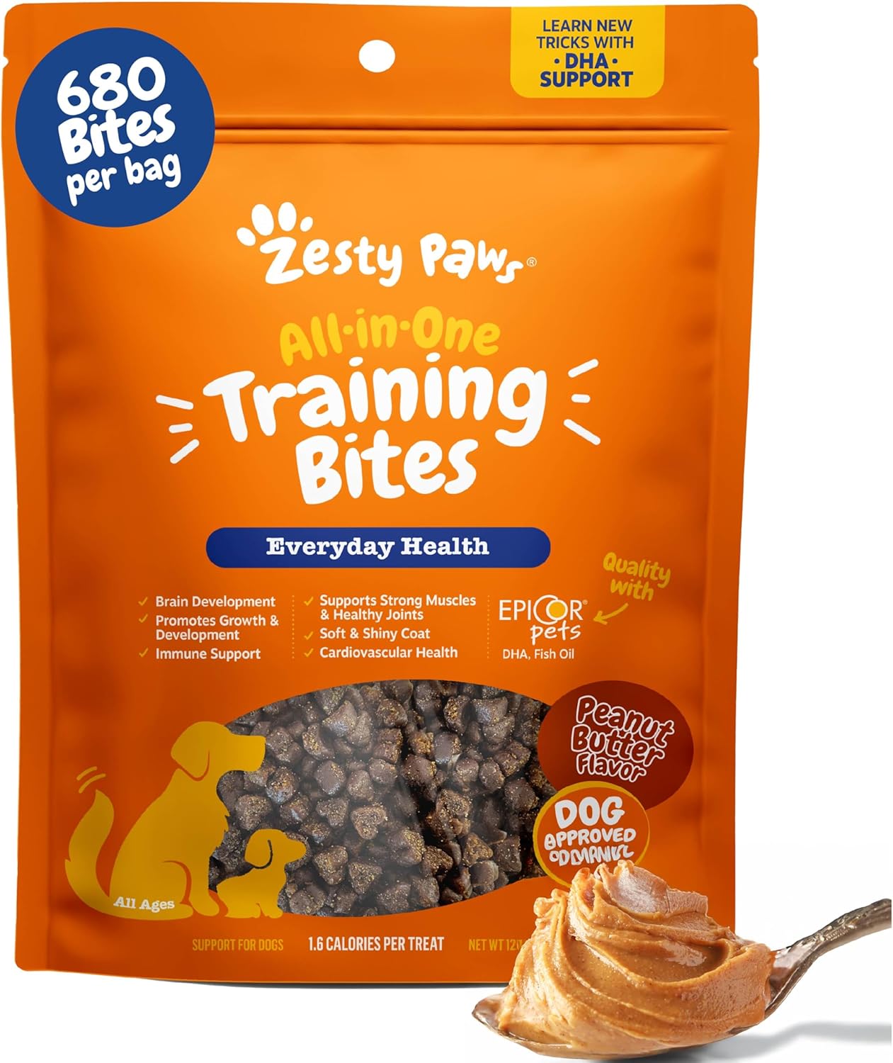 Zesty Paws Training Treats for Dogs & Puppies - Dog Treats for Training - Healthy Dog Chews for Hip, Joint & Muscle Health - for All Breeds and Ages - Bacon Flavor - 12oz