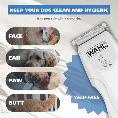 Wahl Yelp-Free Battery-Operated Dog Trimmer for Grooming – Ideal for Detail Trimming Face, Paws, & Ears for Dog Hair Removal - Model 3026955