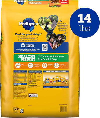 Pedigree Healthy Weight Adult Dry Dog Food, Roasted Chicken and Vegetable Flavor, 14 lb. Bag