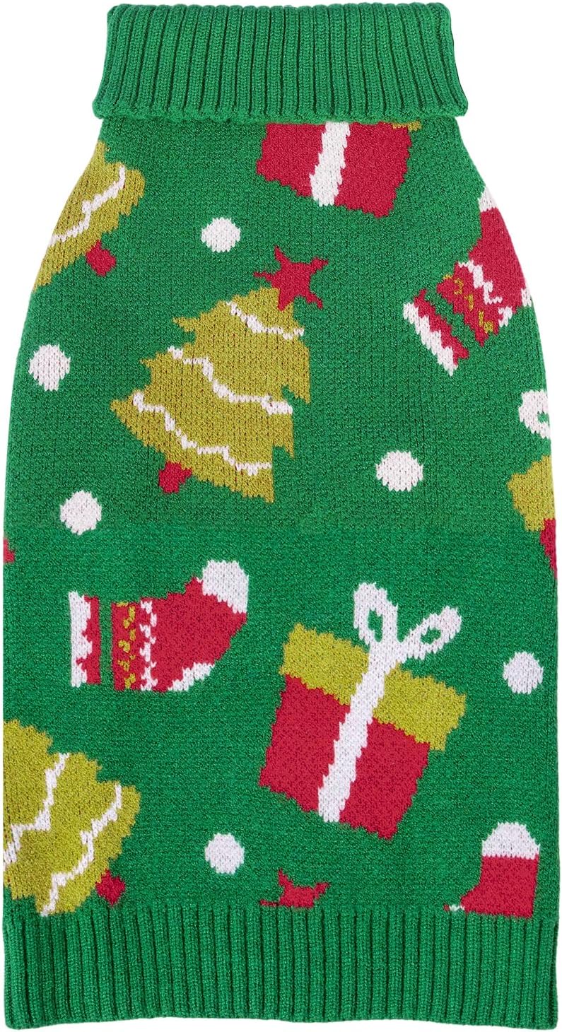 CuteBone Dog Sweater for Small Dogs Pink Pig Knit Puppy Sweater Turtleneck Pet Winter Clothes Cat Apparel with Harness Hole