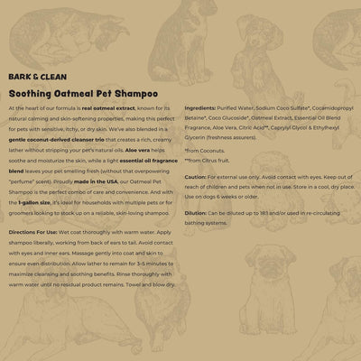 Oatmeal Dog Shampoo for Itchy Skin Relief - 1 Gallon with a Pump - Made with Coconut, Aloe Vera, Essential Oils, and More - Hypoallergenic Shampoo for Cleaning and Nourishing Dog Skin and Coat