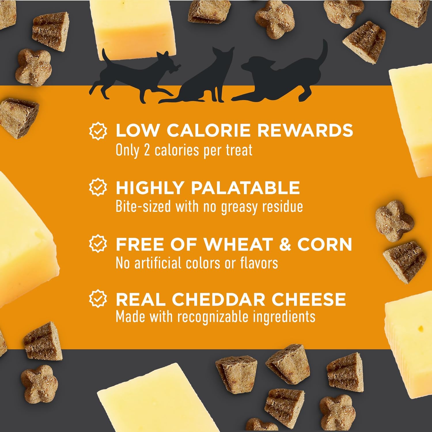 Cloud Star Tricky Trainers Crunchy Dog Training Treats 12 oz. Bag, Cheddar Flavor, Low-Calorie Behavior Aid with 680 Treats