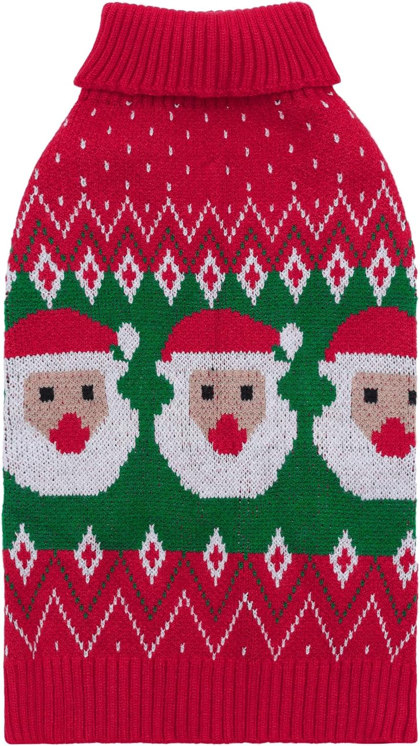 CuteBone Dog Sweater for Small Dogs Pink Pig Knit Puppy Sweater Turtleneck Pet Winter Clothes Cat Apparel with Harness Hole