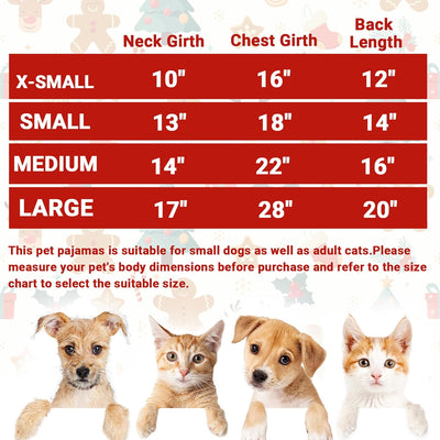 Dog Pajamas for Small Dogs, Soft Fleece Warm Christmas Dog Costume, Cute Elk Pattern Holiday Puppy Onesies Outfits Pet Winter Clothes Pjs