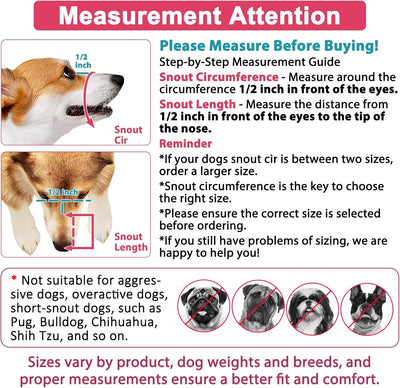 LUCKYPAW Dog Muzzle Anti Biting Barking and Chewing with Comfortable Mesh Soft Fabric and Adjustable Strap, Suitable for Small, Medium and Large Dogs(Black,S)