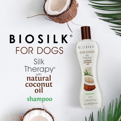 BioSilk for Dogs Silk Therapy Shampoo with Natural Coconut Oil Coconut Dog Shampoo, Sulfate and Paraben Free Natural Shampoo for Dogs, 12 Fl Oz Made in The USA (Pack of 1)
