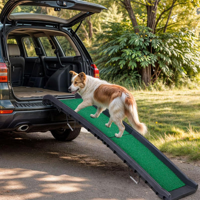 ZENY Portable Folding Dog Ramps for SUV, Truck, Car Ramp Stairs Step Ladder for Pet, Non-Slip Pet Ramp with Raised Siderails