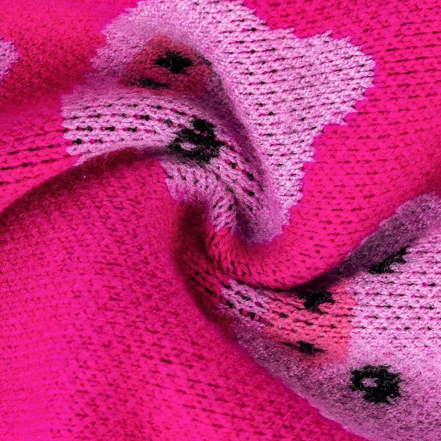 CuteBone Dog Sweater for Small Dogs Pink Pig Knit Puppy Sweater Turtleneck Pet Winter Clothes Cat Apparel with Harness Hole