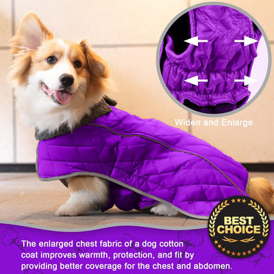 Fragralley Dog Coat, Waterproof Windproof Dog Winter Coat, Reflective Dog Cold Weather Coats with Harness Hole, Dog Warm Fleece Jacket Vest for Small Medium Large Puppy Clothes, Ideal Dog Gifts