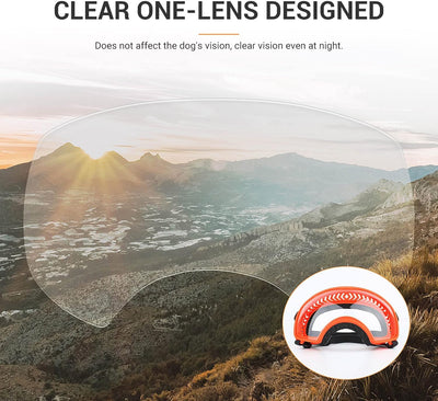 PETLESO Dog Goggles for Large Breed, Clear Dog Sunglasses Medium Large Breed Wide View Dog Eye Protection with Adjustable Straps for Driving Riding Hiking, Orange
