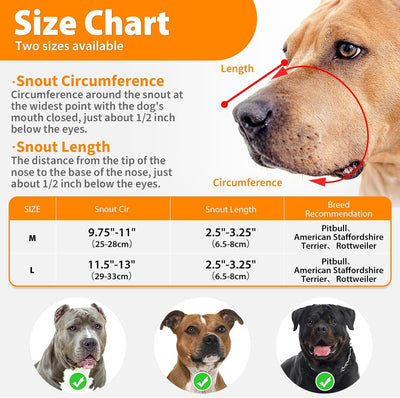 Mayerzon Pitbull Muzzle for Large Medium Sized Dogs to Prevent Biting Scavenging, Basket Muzzle for Rottweiler Staffordshire Terrier in Grooming Training, Allow to Pant Drink, Lightweight and Sturdy