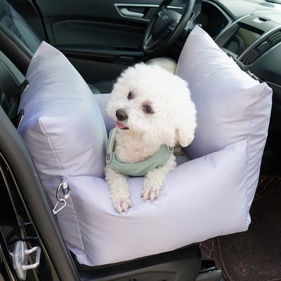Waterproof Dog Car Seats for Small Medium Dogs, Puppy Booster Seat Pet Safety Car Seat, Travel Pet Booster Seat with Clip-On Safety Leash for Small Dogs or Cats-Grey