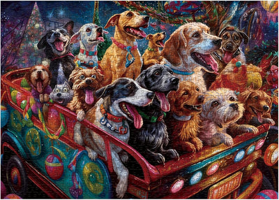 Dog Jigsaw Puzzle for Adults, Funny Puppy Jigsaw Puzzles 1000 Piece, Colorful Animal Puzzles Fun Cool Silly Puzzle
