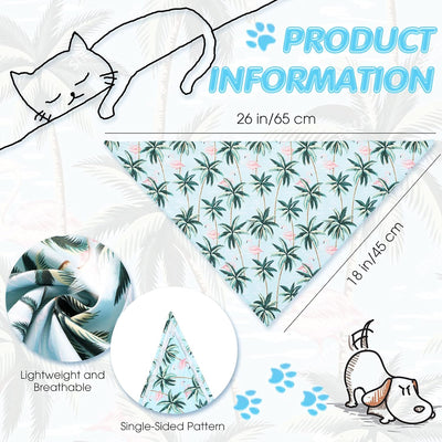 Weewooday 12 Pcs Spring Large Dog Bandana Scarf Washable Triangular Bibs Pet Adjustable Washable Kerchief Dog Bandana for Small and Large Dogs Party Supplies(Hawaii Patterns)
