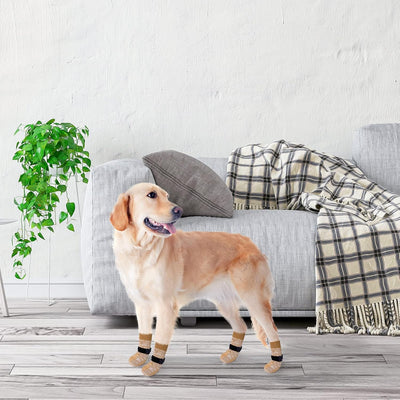 BEAUTYZOO Dog Socks to Prevent Licking for Hardwood Floors -Dog Boots Shoes for Small Medium Large Dogs -Double Side Grips Traction Control Anti Slip Socks for Puppy Doggie Senior Dog, Paw Protector