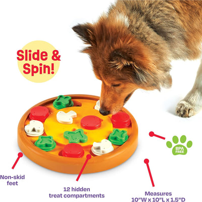 Brightkins Pizza Party! Treat Puzzle - Dog Puzzle Toys, Interactive Dog Toys, Gifts for Dogs