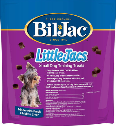 Bil-Jac Little Jacs Small Dog Training Treats - Soft Chicken Liver Dog Treats for Puppy Rewards - Real Chicken, No Fillers, 16oz Resealable Double Zipper Pouch (3-Pack)