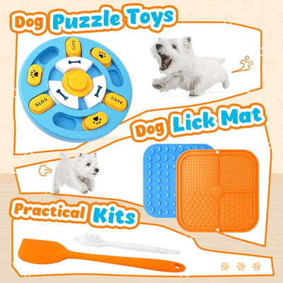Advanced Dog Puzzle Toys for IQ Training & Mental Stimulation,Dog Lick Mat with Suction Cups for Anxiety Relief and Keeping Them Busy
