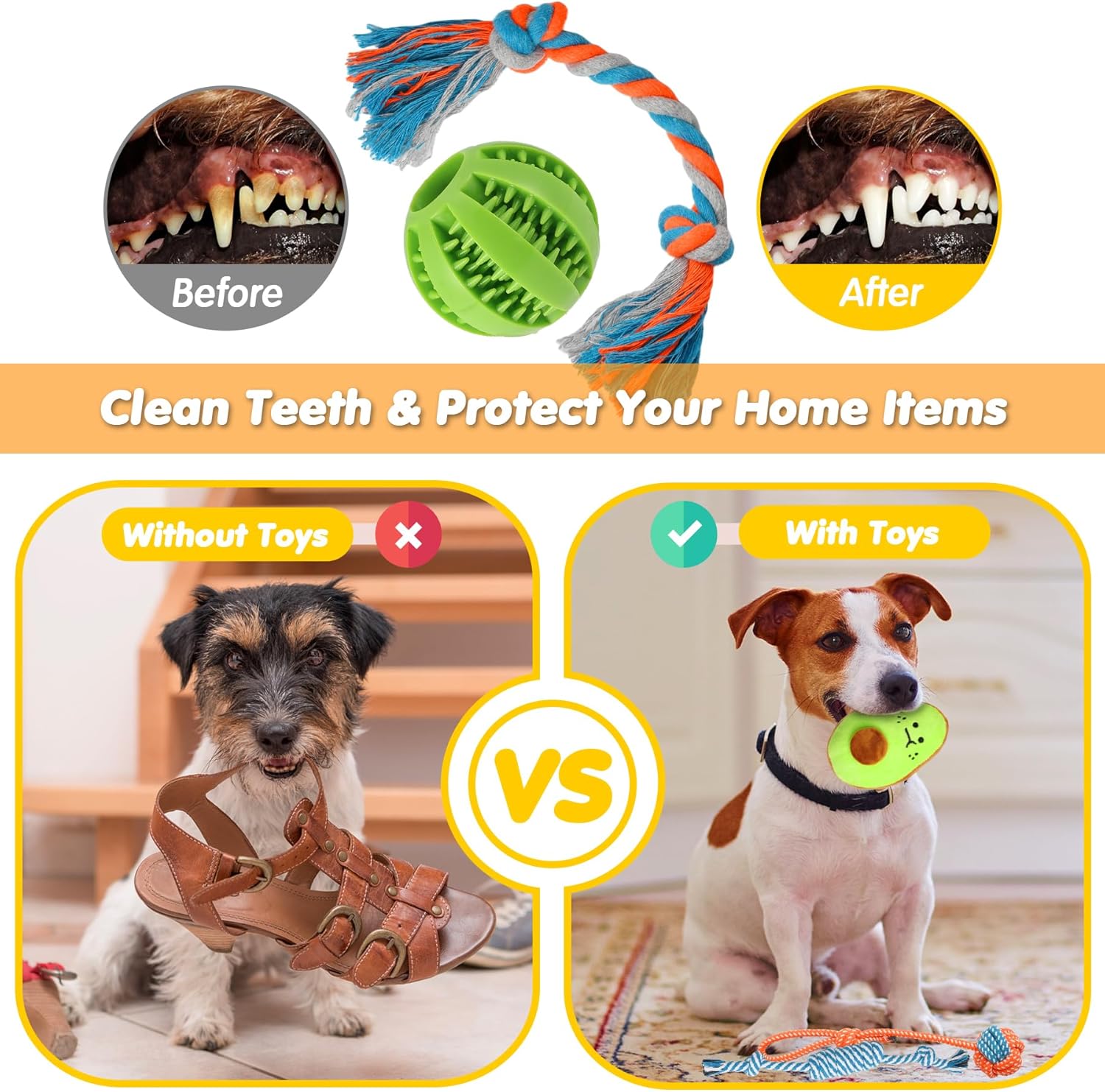 Zeaxuie 25 Pack Luxury Dog Chew Toys for Puppy, Dog Toys with Ropes, Treat Ball and Squeaky Puppy Toys for Teething Small Dogs