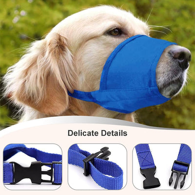 Dog Muzzles Suit, 7 PCS Adjustable Breathable Safety Small Medium Large Extra Dog Muzzles for Anti-Biting Anti-Barking Anti-Chewing Safety Protection (Blue)