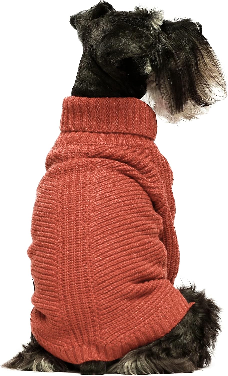 Fitwarm Thermal Knitted Dog Sweater Doggy Winter Coat Pet Clothes Doggie Turtleneck Jacket Puppy Outfits Cat Sweatsuit Sage Green Medium