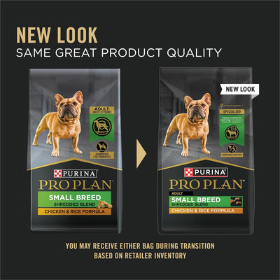 Purina Pro Plan Small Breed Dog Food Shredded Blend Chicken and Rice Formula With Guaranteed Live Probiotics - 18 lb. Bag