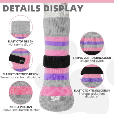 KOOLTAIL Dog Socks for Hot Pavement, Summer Dog shoes to Prevent Licking Paws for Hardwood Floor, Non Slip Double Sides Boots & Paw Protectors, Pet Grippy Booties for Small Medium Large Senior Dogs,SM