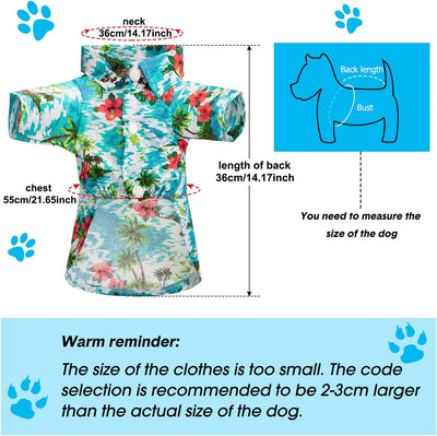 3 Pieces Pet Dog Hawaiian Costume, Includes Puppy Cool T-Shirts Summer Clothes, Funny Cute Dog Retro Fashion Sunglasses and a Colorful Wreath for Small to Medium pet(Green Series)