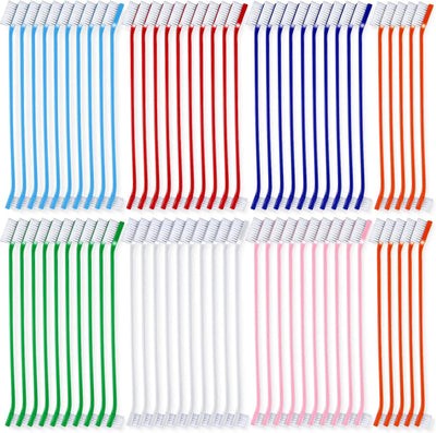 Dog Tooth Brush Pet Toothbrush Soft Grooming Dogs Toothbrush Dog Double Sided Puppy Long Handle Brush for Large and Small Teeth Cleaning Dental Oral Care(70 Pcs,Colorful)