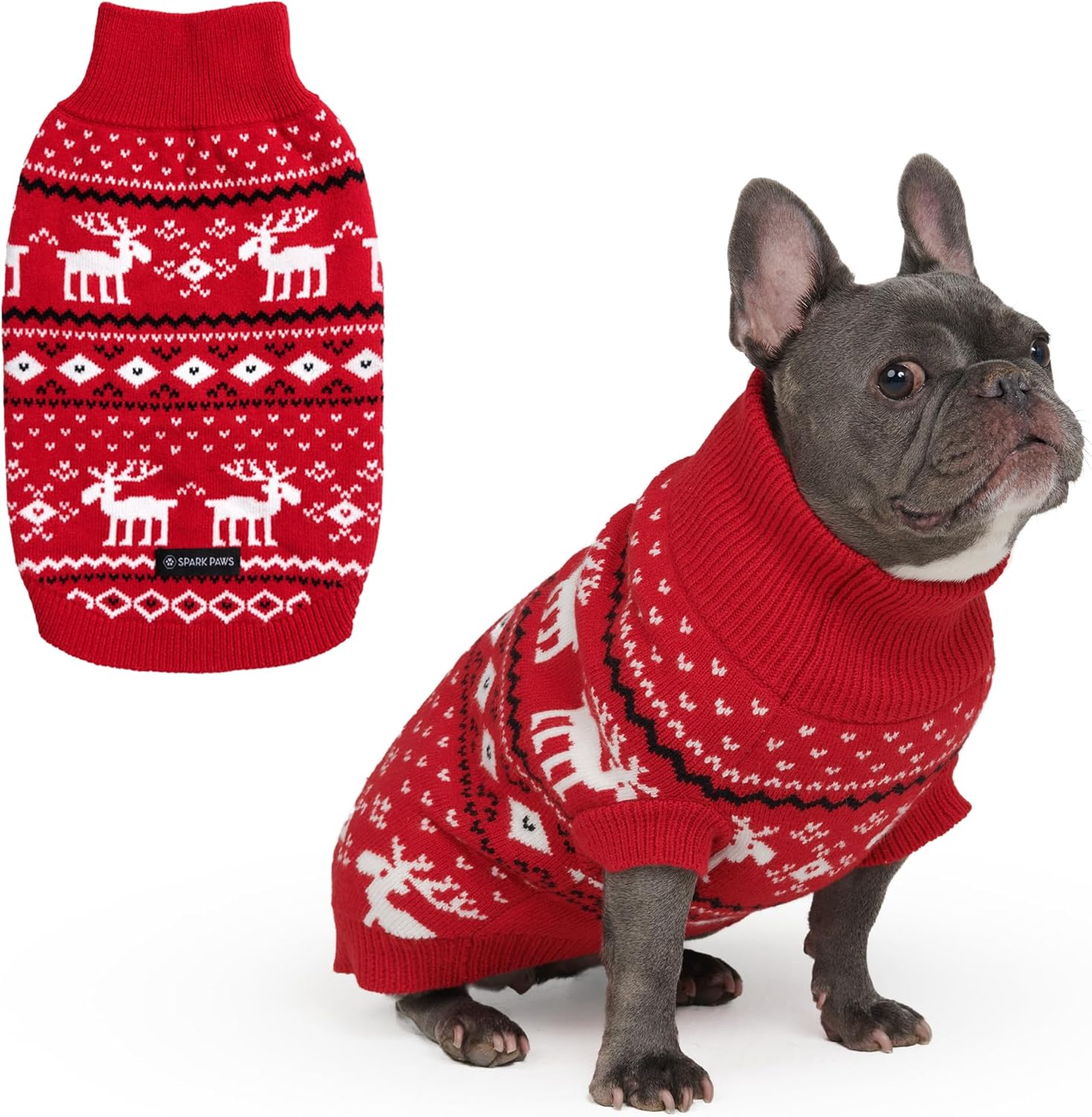 Spark Paws Christmas Dog Sweater – Ultra Soft Holiday Knit Sweater for Small, Medium & Large Dogs, Cute Pet Sweater for French Bulldogs & Big Dogs, Easy Potty V Cut Design Jacket - (Polar Bear, 3XL)