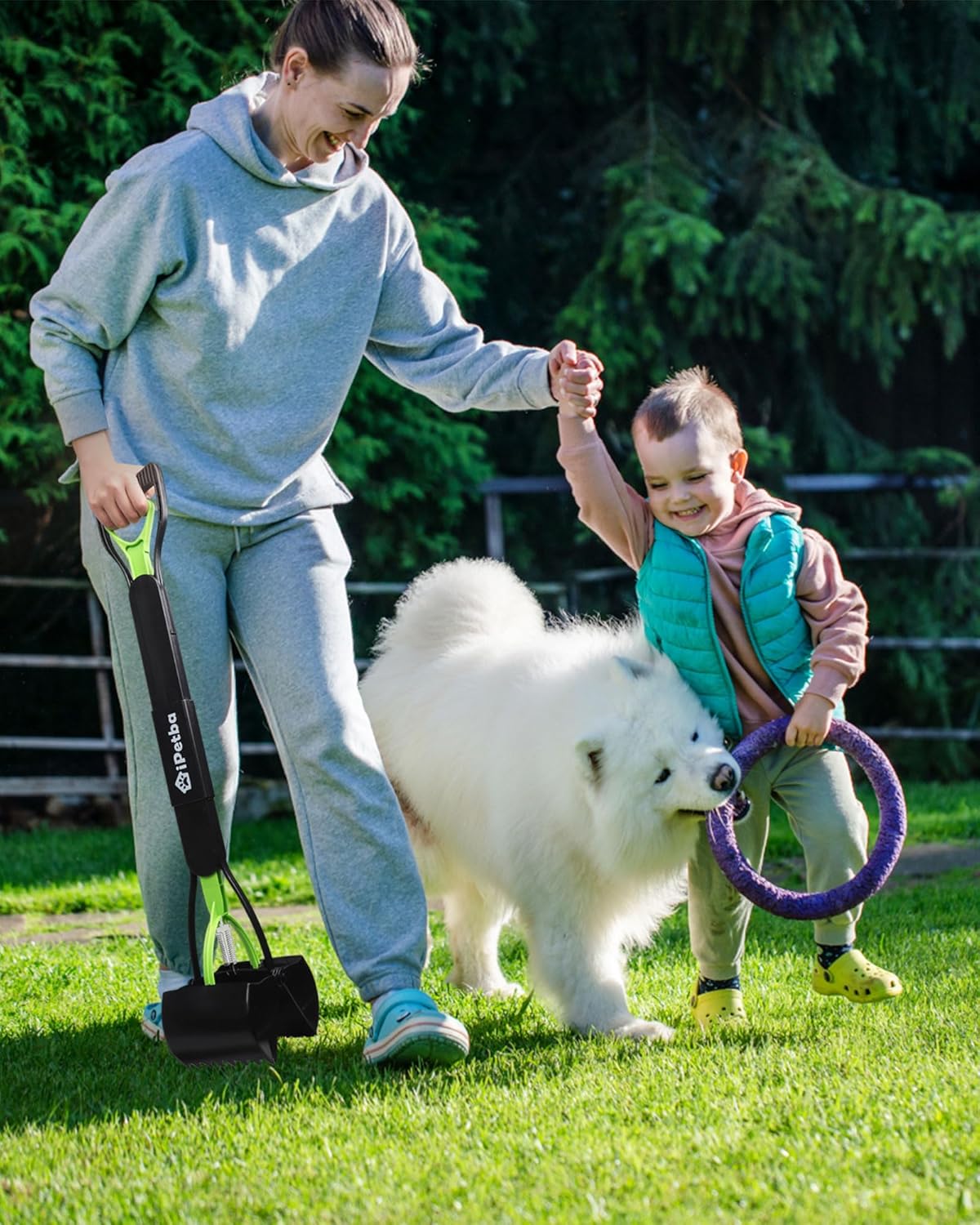 32" Long Handle Dog Pooper Scooper for Yard – No Bending, Clean Pickup on Grass, Gravel & Sand, Easy to Clean & Durable