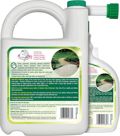 Simple Green al aire última intervensión eliminador de olores para mascotas, perros, 32 ounce Trigger (432107) y 1 galón (432108) Recambio – No Tóxico, ideal para césped artificial y Patio