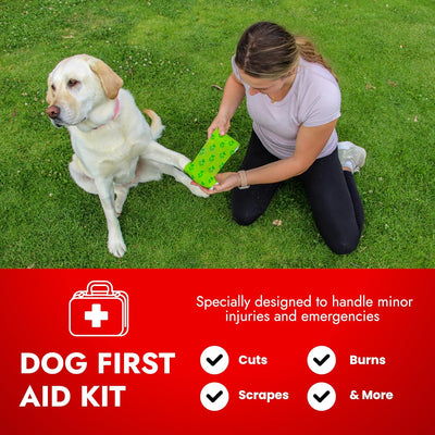 Cat & Dog First Aid Kit - Dog Emergency Kit, Dog Health Supplies & Dog Wound Care -with Dog Thermometer, Dog Bandages for Wounds - Dog Essentials, Dog Travel Bag (Medium)