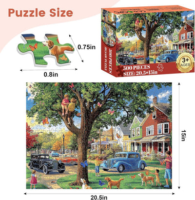 500 Piece Puzzle for Adults, Dog Jigsaw Puzzle, Spring Park Jigsaw Puzzles 500 Pieces Birthday Party for Family Kids and Adults, Funny Puzzle, Fun and Challenging Family Games 20.5×15 in