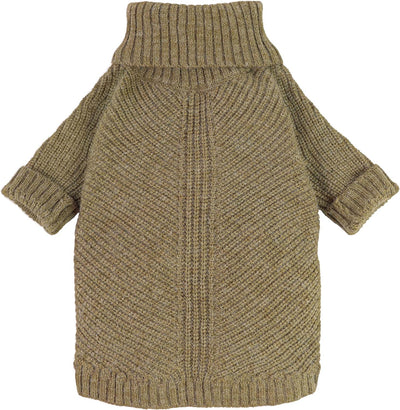Fitwarm Thermal Knitted Dog Sweater Doggy Winter Coat Pet Clothes Doggie Turtleneck Jacket Puppy Outfits Cat Sweatsuit Sage Green Medium
