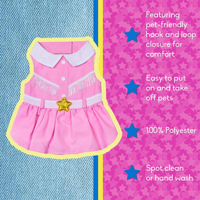 Doggy Parton Pink Cowgirl Collared Dress - XS