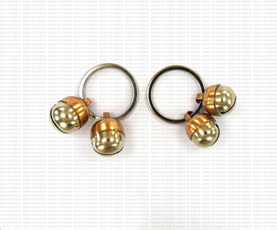 Extra Loud Pair of Cat & Dog Brass Silver Bells Collar Charm Pet Tracker Acorn Falconry Silver Bottom & Brass Top