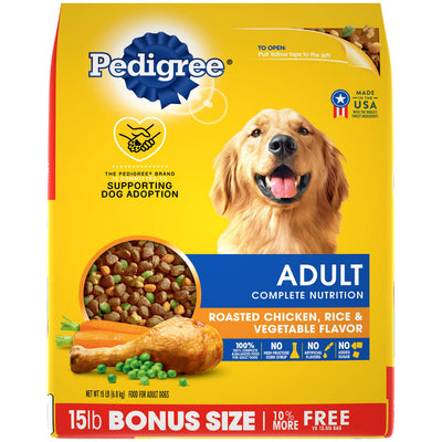 Pedigree Complete Nutrition Adult Dry Dog Food, Roasted Chicken & Vegetable Flavor,18 lb. Bag