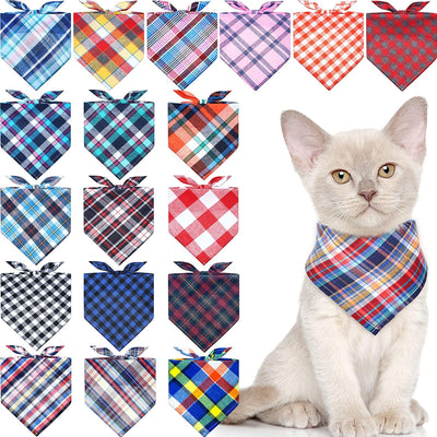 50 Pcs Bandanas for Dogs Plaid Dog Bandana Washable Puppy Bandana Triangle Dog Drool Bibs Dog Hankerchief Girl Comfortable Scarfs for Small Medium Large Dogs Girl Boy Pet Accessories