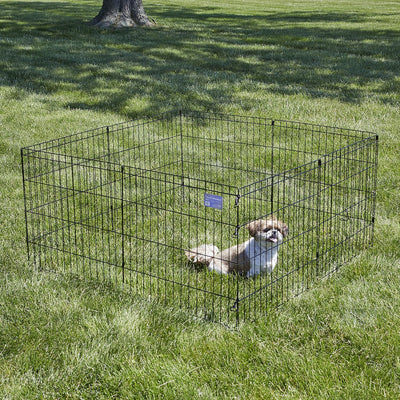 MidWest Homes for Pets Dog Exercise Pen & Playpen, 24" W x 24" H, No Door, Black